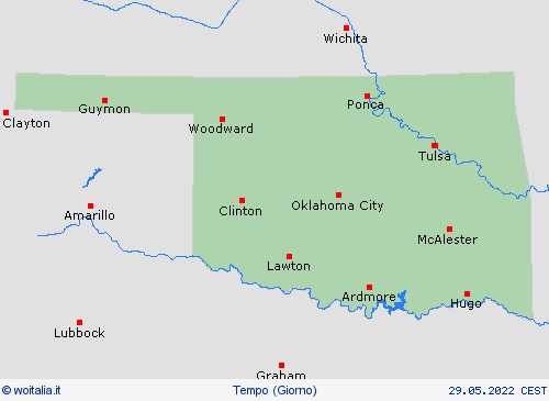 sommario Oklahoma America del Nord Carte di previsione