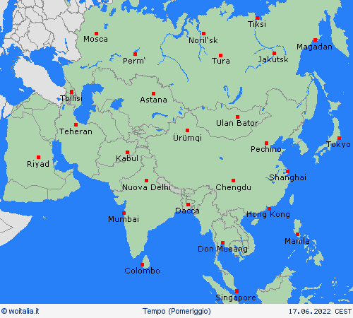 sommario  Asia Carte di previsione