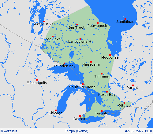 sommario Ontario America del Nord Carte di previsione