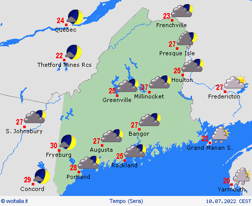 sommario Maine America del Nord Carte di previsione