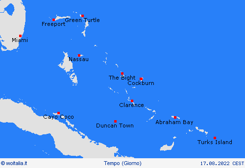 sommario Bahamas America Centrale Carte di previsione