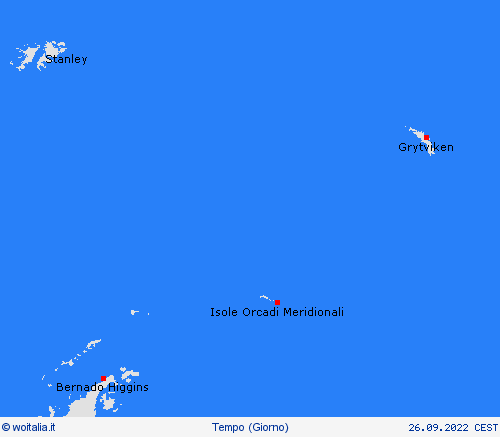 sommario Isole Orcadi Meridionali America Meridionale Carte di previsione