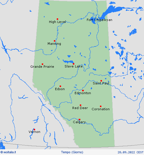 sommario Alberta America del Nord Carte di previsione
