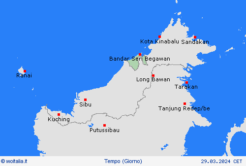 sommario Brunei Asia Carte di previsione
