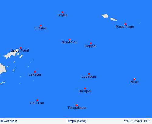 sommario Tonga Oceania Carte di previsione