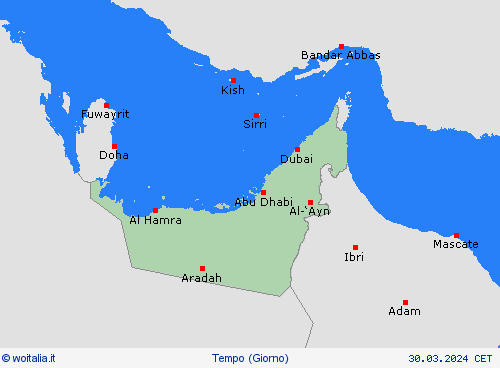 sommario Emirati Arabi Uniti Asia Carte di previsione