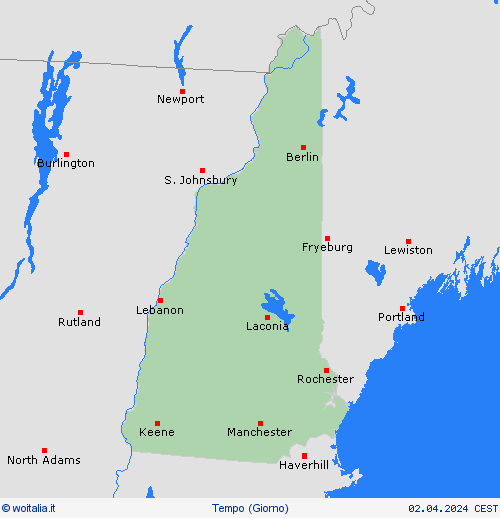sommario New Hampshire America del Nord Carte di previsione