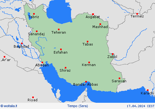 sommario Iran Asia Carte di previsione