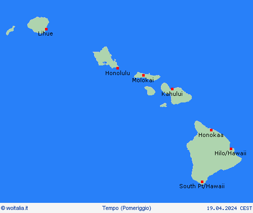 sommario Hawaii America del Nord Carte di previsione
