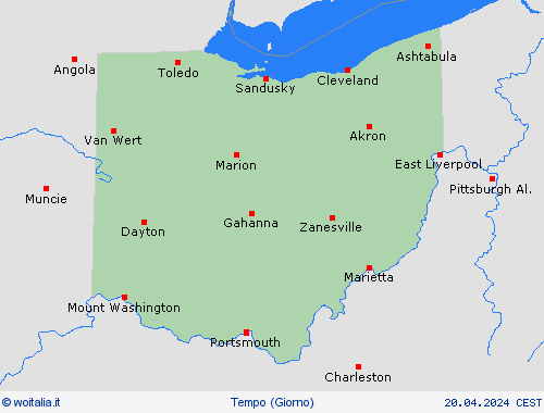 sommario Ohio America del Nord Carte di previsione