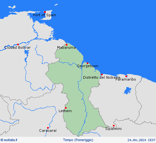 sommario Guyana America Meridionale Carte di previsione
