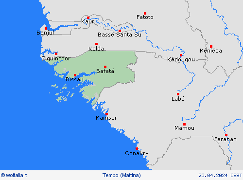 sommario Guinea-Bissau Africa Carte di previsione