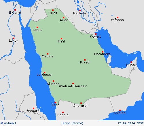 sommario Arabia Saudita Asia Carte di previsione