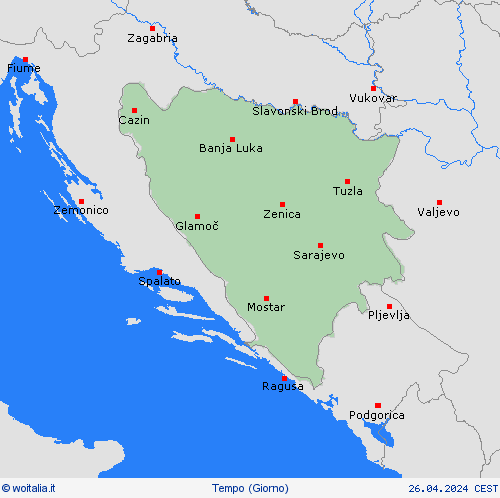 sommario Bosnia ed Erzegovina Europa Carte di previsione