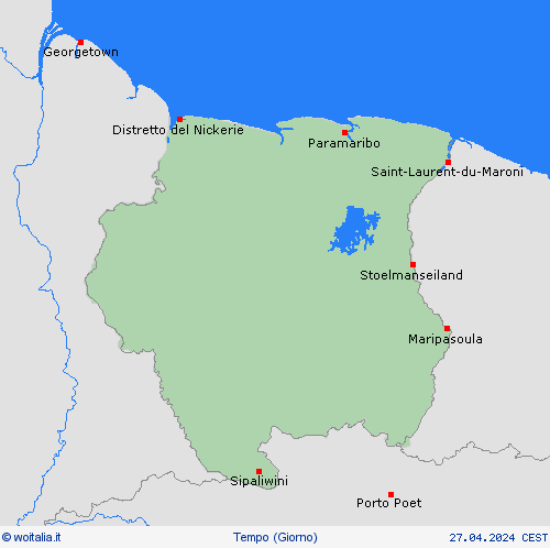 sommario Suriname America Meridionale Carte di previsione