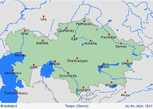 sommario Kazakistan Asia Carte di previsione