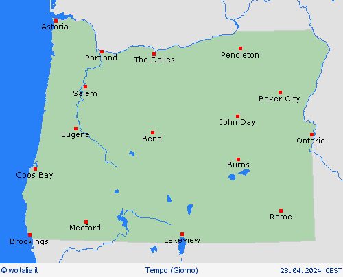 sommario Oregon America del Nord Carte di previsione