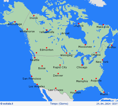 sommario  America del Nord Carte di previsione