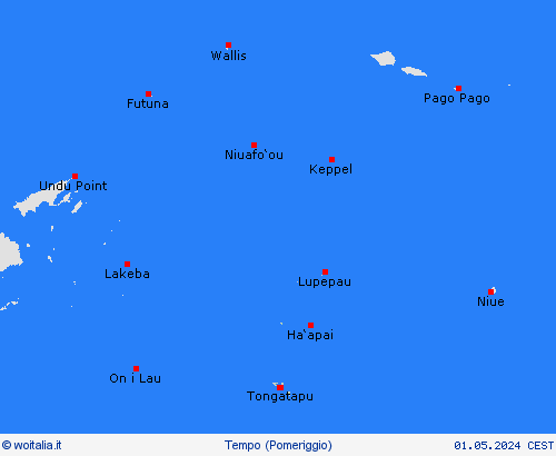 sommario Tonga Oceania Carte di previsione