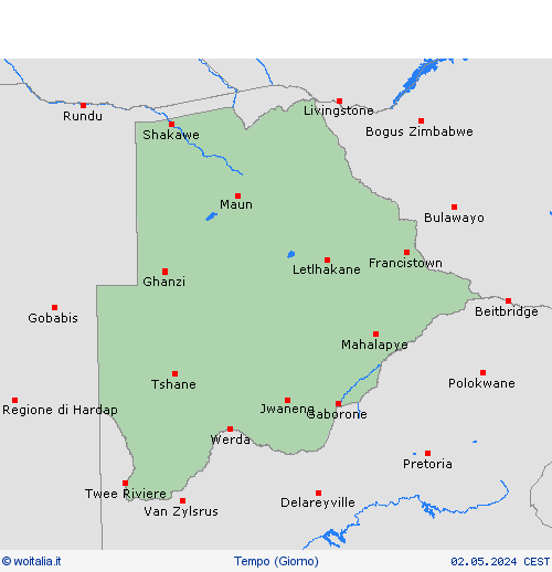 sommario Botswana Africa Carte di previsione