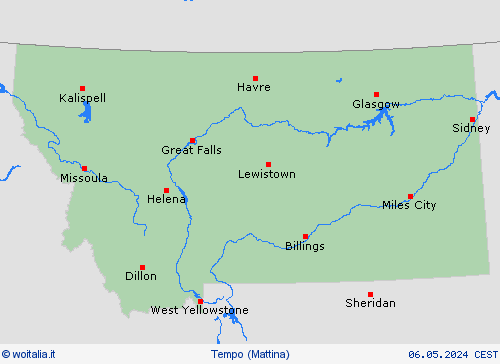 sommario Montana America del Nord Carte di previsione