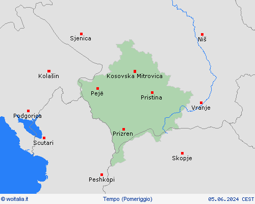 sommario Kosovo Europa Carte di previsione