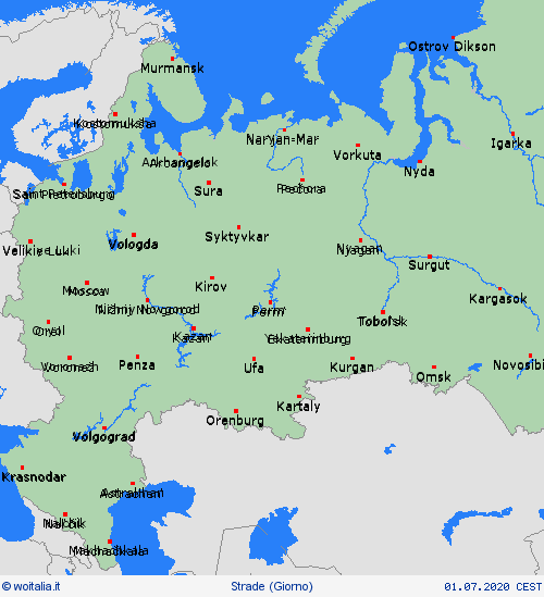 condizioni delle strade Russia Europa Carte di previsione
