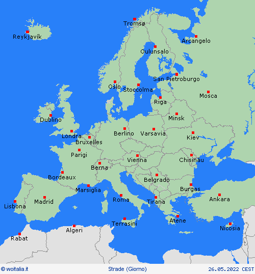 condizioni delle strade  Europa Carte di previsione