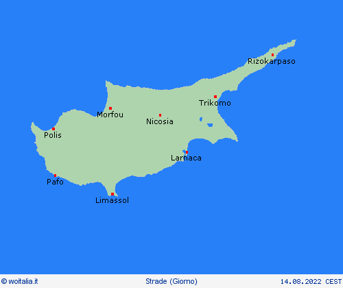 condizioni delle strade Cipro Europa Carte di previsione