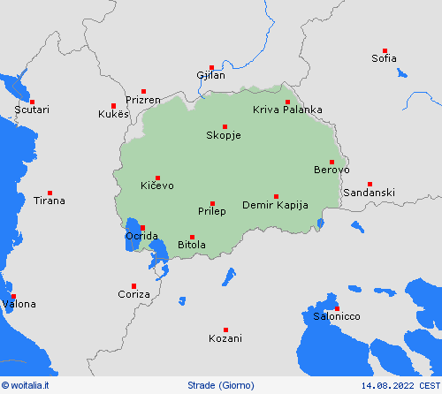 condizioni delle strade Macedonia del Nord Europa Carte di previsione