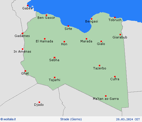 condizioni delle strade Libia Africa Carte di previsione