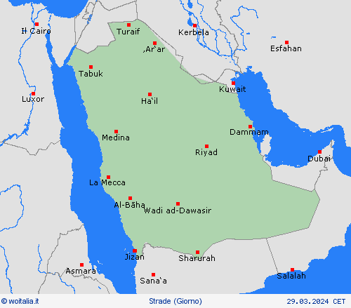 condizioni delle strade Arabia Saudita Asia Carte di previsione
