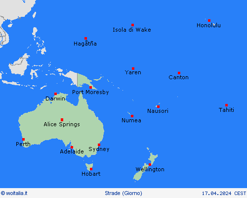 condizioni delle strade  Oceania Carte di previsione