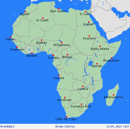 condizioni delle strade  Africa Carte di previsione