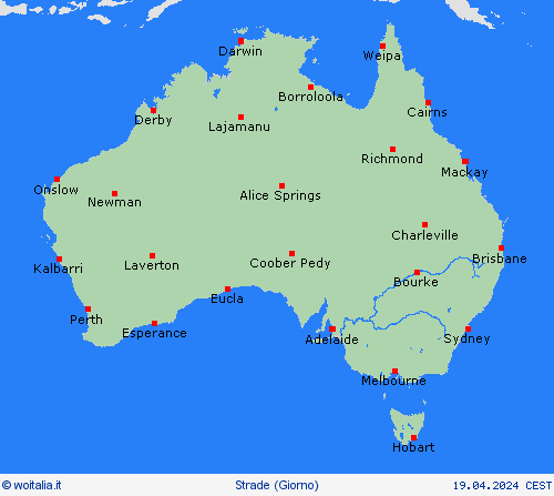 condizioni delle strade Australia Oceania Carte di previsione