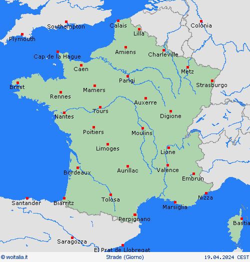 condizioni delle strade Francia Europa Carte di previsione