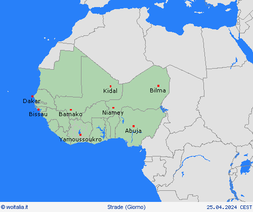 condizioni delle strade  Africa Carte di previsione