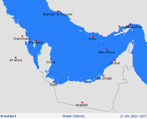 condizioni delle strade Bahrain Asia Carte di previsione