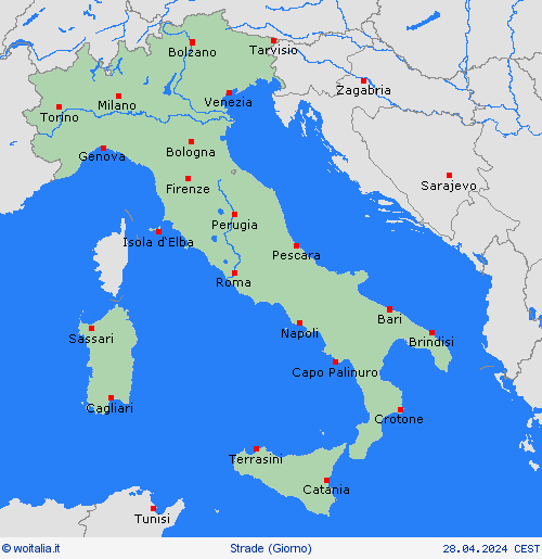 condizioni delle strade Italia Europa Carte di previsione