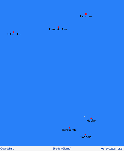 condizioni delle strade Isole Cook Oceania Carte di previsione