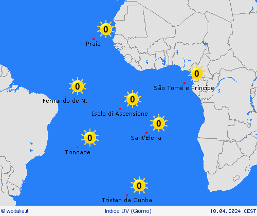 indice uv  Africa Carte di previsione