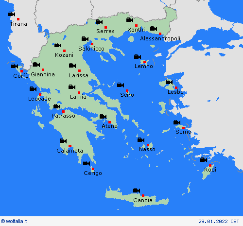 webcam Grecia Europa Carte di previsione