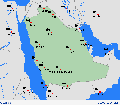 webcam Arabia Saudita Asia Carte di previsione