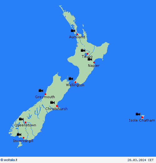 webcam Nuova Zelanda Oceania Carte di previsione