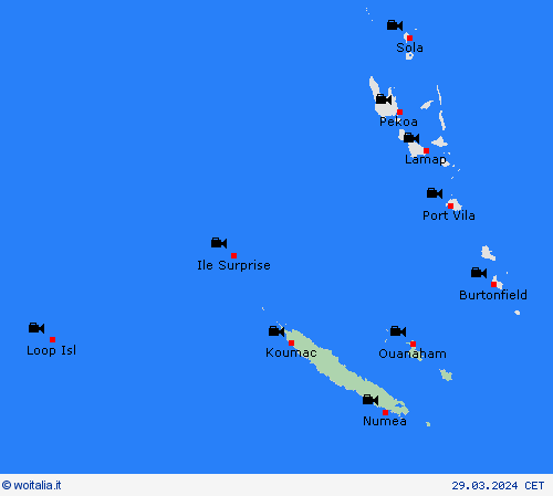 webcam Nuova Caledonia Oceania Carte di previsione