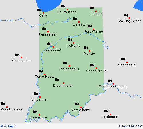 webcam Indiana America del Nord Carte di previsione