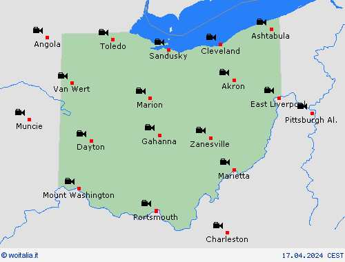 webcam Ohio America del Nord Carte di previsione