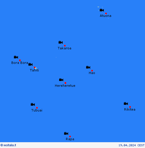 webcam Polinesia francese Oceania Carte di previsione