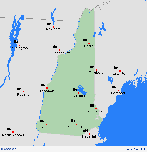 webcam New Hampshire America del Nord Carte di previsione