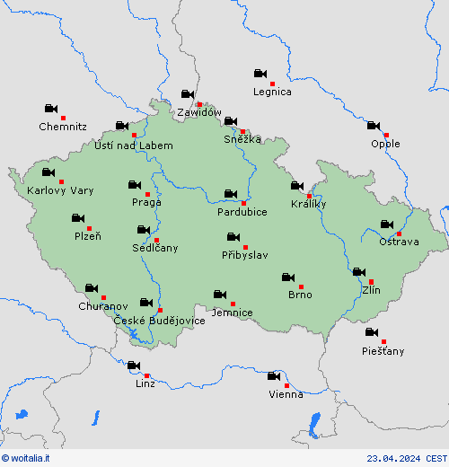 webcam Repubblica Ceca Europa Carte di previsione